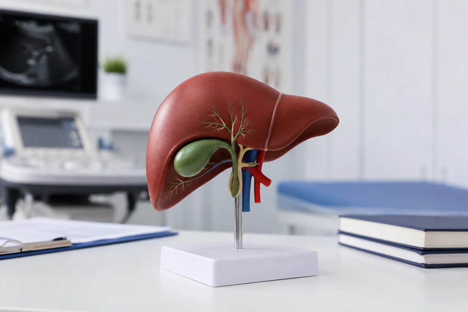 Modello anatomico didattico di fegato e colecisti in ambulatorio